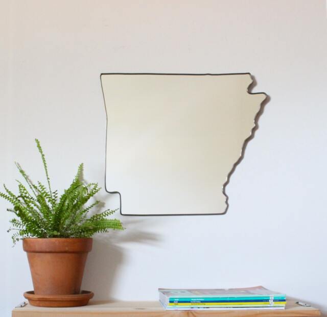Arkansas State Mirror Wall Shape Outline Art Modern Ar Little Rock Razorback - image 1