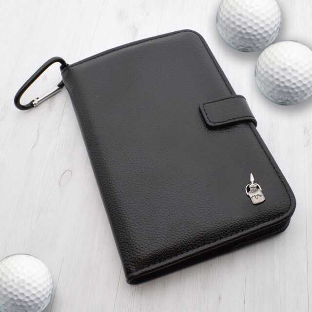 Pewter Paint Pot Brush Design - Personalised Leatherette Golf Organiser Complete With Divot Repairer, Marker, Tees, Scorecard & Pencils - image 1