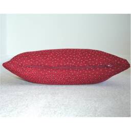 Red Chenille Cushion Cover Oblong Bolster Pillow Sham 12x16 12x20 16x24 Both Sides With Zip & Pink Spots - thumbnail 4
