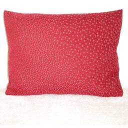 Red Chenille Cushion Cover Oblong Bolster Pillow Sham 12x16 12x20 16x24 Both Sides With Zip & Pink Spots