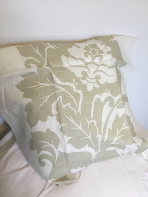Margate Damask Print in Linen-This Listing Is For One Pillow - image 1