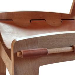 Quilpo Easy Chair Low Profile Solid Wood & Leather Lounge Chair Handcrafted in Argentina - thumbnail 3