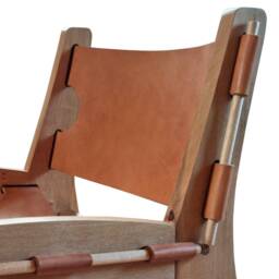 Quilpo Easy Chair Low Profile Solid Wood & Leather Lounge Chair Handcrafted in Argentina - thumbnail 2