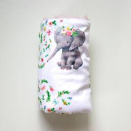 Dream Lovie. Security Blanket. Personalized Lovey. Faux Fur Floral Crown Elephant. Mini Baby Minky Shower Gift - thumbnail 3