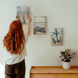 Canvas Set Of 3 - Boat Anchor & Oars On The Beach With Sea, Blue Wall Art, Landscapes Hanging Piece - thumbnail 3