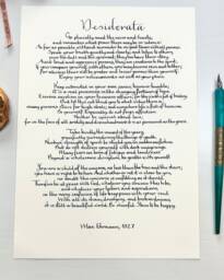Handwritten Desiderata, Desiderata Poster, Large Print, Poem, Max Ehrmann, Motivational Poem - thumbnail 1