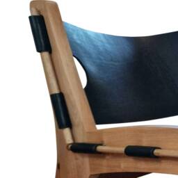 Quilpo Easy Chair Black Leather Handcrafted Low Profile Seating From Argentina - thumbnail 3
