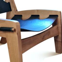 Quilpo Easy Chair Black Leather Handcrafted Low Profile Seating From Argentina - thumbnail 2