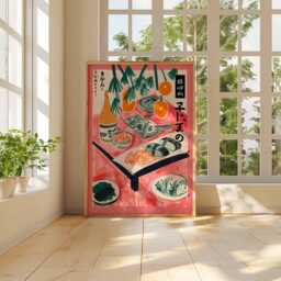 Japanese Sushi Poster, Modern Minimalist Wall Art Print, Asian Kitchen Decor, Food Artwork, Contemporary Restaurant Design - thumbnail 3