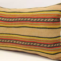 Vintage Turkish Kilim Lumbar Pillow Cover, 16x24 Inch - thumbnail 3