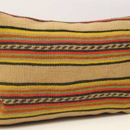Vintage Turkish Kilim Lumbar Pillow Cover, 16x24 Inch - thumbnail 2