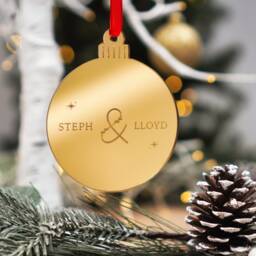 Personalised Couple Bauble Gift For Girlfriend Boyfriend First Christmas Together New Xmas - thumbnail 2
