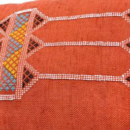 Yakiti-Orange Square Moroccan Pillows, Aka Cactus Silk Pillow, Decorative Pillows, Sabra Pillows, Moroccan Decor Designer Cactus - thumbnail 4