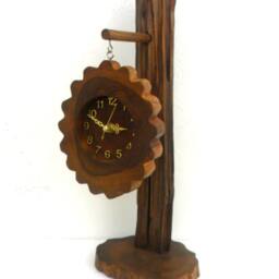 "Natural Teak Wood Round Clock Hanging Rustic Driftwood Handmade Wooden Carving Home Art Decor/Gift 17"" X 6" - thumbnail 2