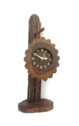 "Natural Teak Wood Round Clock Hanging Rustic Driftwood Handmade Wooden Carving Home Art Decor/Gift 17"" X 6" - thumbnail 1