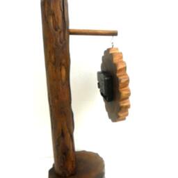 "Natural Teak Wood Round Clock Hanging Rustic Driftwood Handmade Wooden Carving Home Art Decor/Gift 17"" X 6" - thumbnail 4