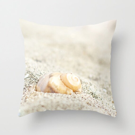 Beach Pillow Cover - Shell Sand Ocean Case 16x16 18x18 20x20 - image 1