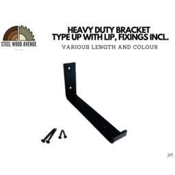 Black Metal Shelf Bracket Heavy Duty Powder Coated Steel Supports For Floating Shelves, Industrial Rustic Hardware - thumbnail 2
