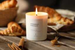 Cinnamon Croissant Soy Candle French Bakery Scent Cinnamon Foodie Sweet Vanilla Farmhouse Gift For Her Dessert Scented - thumbnail 1