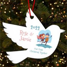 Our First Boy Girl Ice Skating Personalised Christmas Tree Ornament Decoration