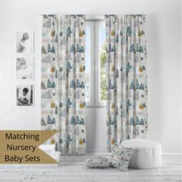 Adventure Awaits Nursery Curtains Mountain Print, Handmade Cotton - thumbnail 3