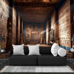 Egyptian Temple Mural, Pharaohs, Hieroglyphics, Peel & Stick Wallpaper - thumbnail 2