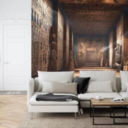 Egyptian Temple Mural, Pharaohs, Hieroglyphics, Peel & Stick Wallpaper - thumbnail 3