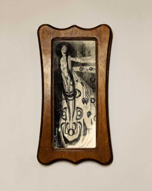 Light Oak Wooden Framed Picture, Art Nouveau Style, Frances Macdonald, The Sleeping Princess , Print, Wall Hanging Home Decor - image 1
