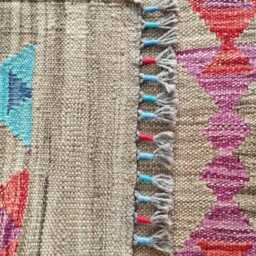 Minimalist Scandinavian Runner, Handmade Artisan Afghan Turkish Persian Swedish Style Flatweave Natural Wool Kilim Runner Rug 203x63 cm - thumbnail 3