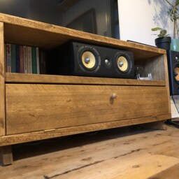 Reclaimed Wood Tv Stand Retro Media Console With Hairpin Legs - thumbnail 2