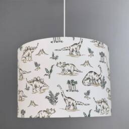 New Hq Kids Black & White Dinosaurs Print Lamp Shade Pendant Ceiling Light Available in Multi Size Shapes - thumbnail 2