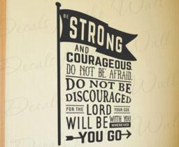 Be Strong Courageous Lord God Wherever You Go Joshua 19 Religious Bible Prayer Door Entryway Wall Decal Quote Vinyl Art Sticker Decor Q37 - thumbnail 1