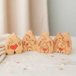 Bear Family, Family Puzzle, Gift, Gift For Mom, Dad, Housewarming Father's Day, Mother's Day - thumbnail 1
