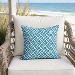 Outdoor Pillows Or Indoor Custom Cover - Blue Teal Peacock Deep River Designer Modern Multiple Sizes 18 X 18, 16X16, 20X20 - thumbnail 3