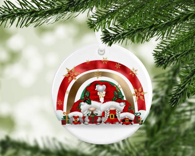 Gonk Gonks Christmas Personalised Kids Gift Present Keepsake Novelty Bauble Tree Xmas Couple Boyfriend Girlfriend Family - image 1