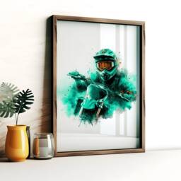 Motocross Poster Prints - Turquoise Set Of 3 Watercolour Dirt Bikes - Motorcycle Print Kids Wall Art Motor Artwork Boys Bedoom Decor - thumbnail 3