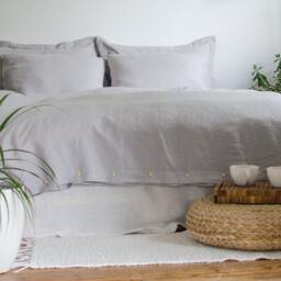 Linen Duvet Cover in Handmade, 100% Linen Bedding, Light Grey Bedlinen, European Flax, King, Queen, Full, Single, Custom Sizes Avaiable - thumbnail 2