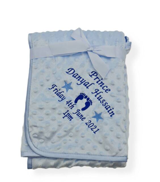 Personalised Baby Feet Stars Dimple Blanket Wrap - image 1