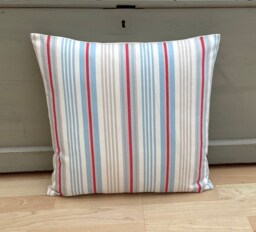 Handmade Coastal Stripe Linen Cushion Cover Seaside Home Decor - thumbnail 1