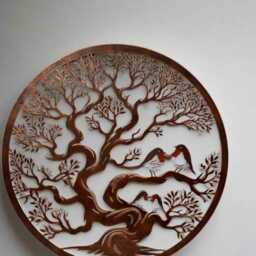 Handmade Bronze Tree Of Life Wall Art, Robins Family, 60cm - thumbnail 2