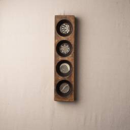Ceramic Tile Wall Art, Vertical Or Horizontal, Wood Cheese Mold - Made To Order Black & White - thumbnail 1