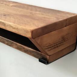 Wall Mounted Tv Console, Floating Television Stand, Wooden Media Shelf Organiser - thumbnail 3
