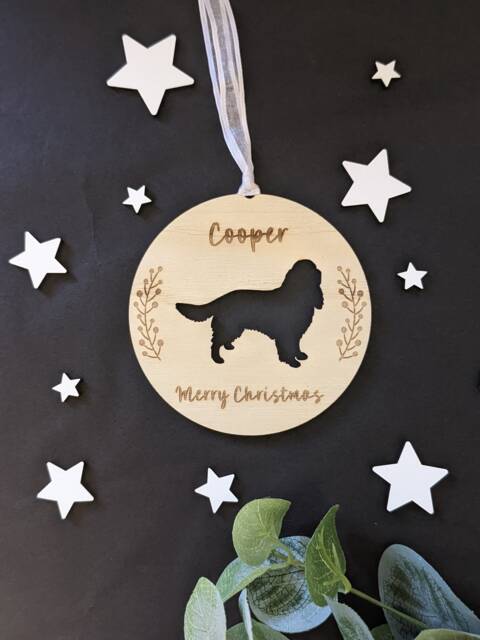 Personalised Springer Spaniel Christmas Bauble - Silhouette Dog Breed - image 1