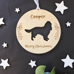 Personalised Springer Spaniel Christmas Bauble - Silhouette Dog Breed - thumbnail 2