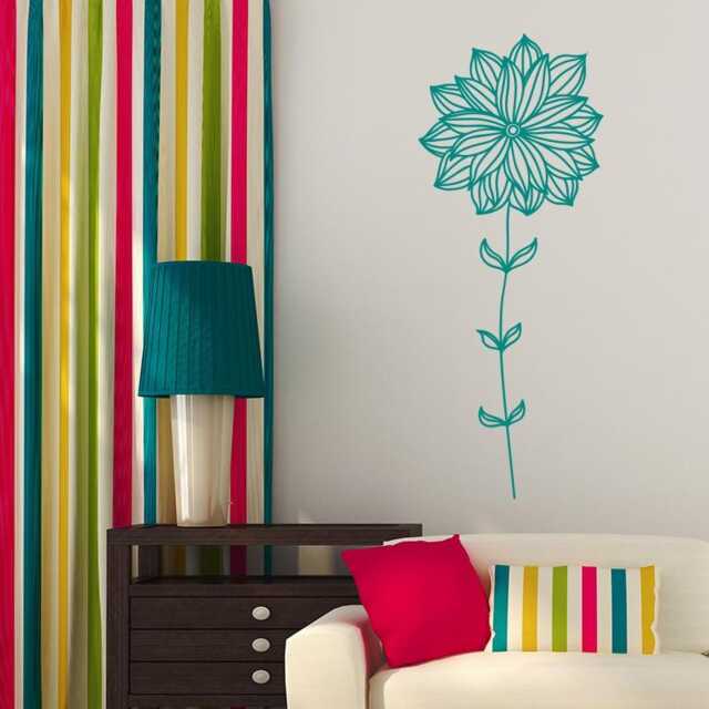 Wall Decal Dainty Flower, Flower Wall Sticker, Vinyl Stencil, Decor - image 1