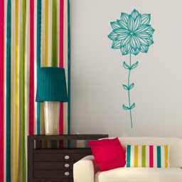 Wall Decal Dainty Flower, Flower Wall Sticker, Vinyl Stencil, Decor - thumbnail 1