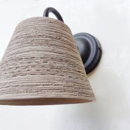 Handmade Gray Ceramic Wall Sconce Rustic Bedside Lighting - thumbnail 4
