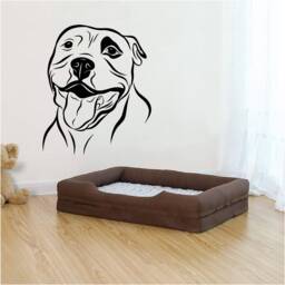 Staffy Vinyl Wall Art, Decal, Sticker, Transfer, Mural, Removable, Decor, Rent Friendly, Interior, Exterior, Full Wall, Home Decor - 1022 - thumbnail 1