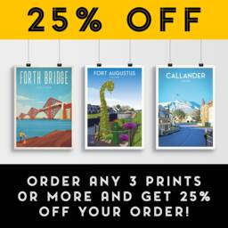 Fort Augustus Travel Poster - Loch Ness Monster Scottish Highlands Great Glen Way Caledonian Canal - thumbnail 2