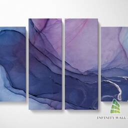 Abstract Blue Purple Marble Canvas Art Split Panel Wall Print Picture Home Decor -C186 - thumbnail 3